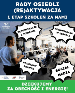 Jesteśmy po I turze szkoleń dla Rad Osiedli